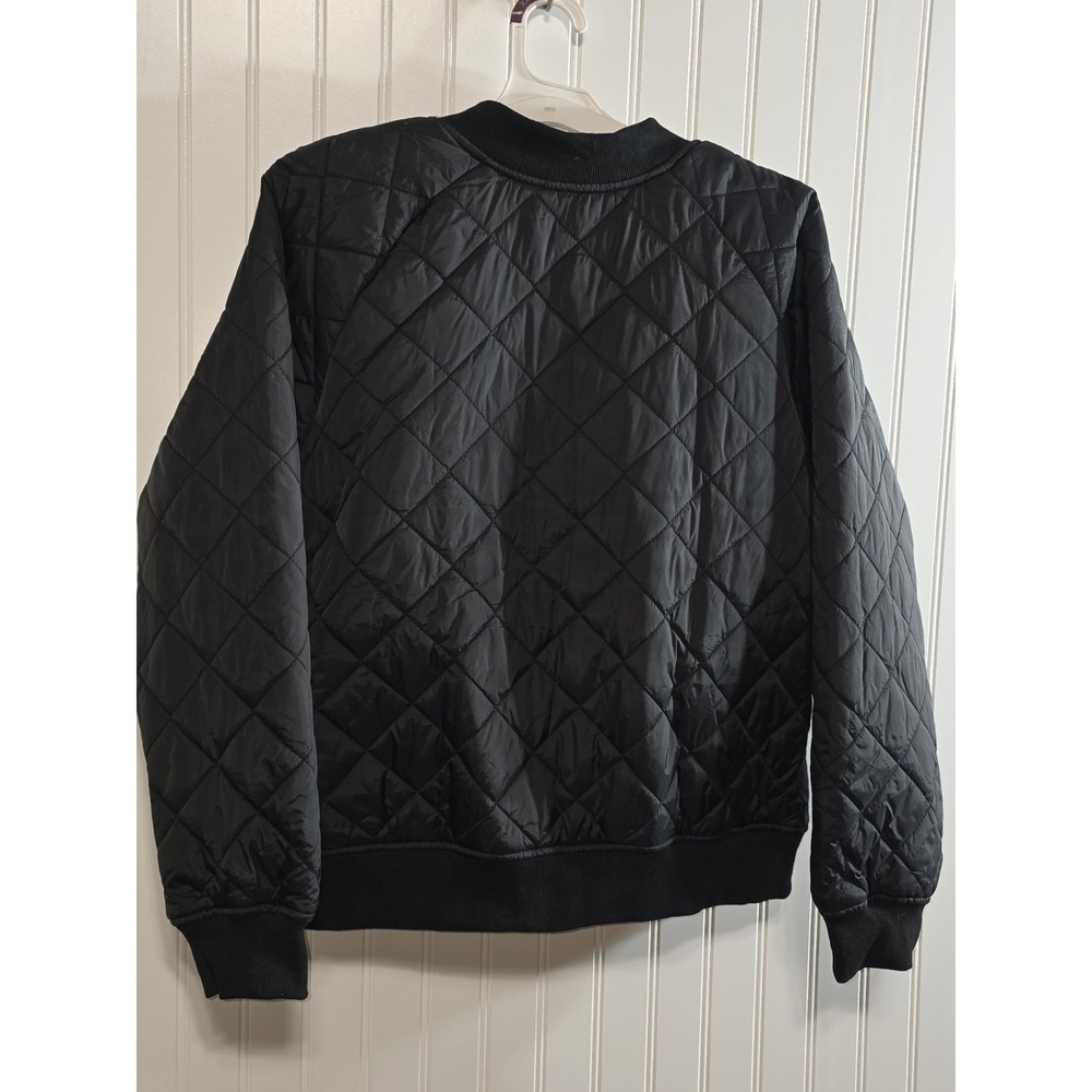 Women's Bomber Jacket Quilted Black Sz Xl - Picture 4 of 4